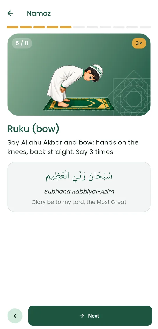 Namaz step: Ruku